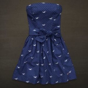 Hollister Blue White Logo Print Mini Dress